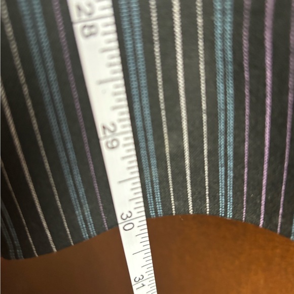 The Limited sz4 black with blue and cream pin striped wide legged pants - Picture 9 of 10